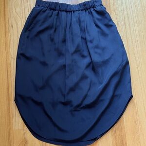 Madewell black silk skirt